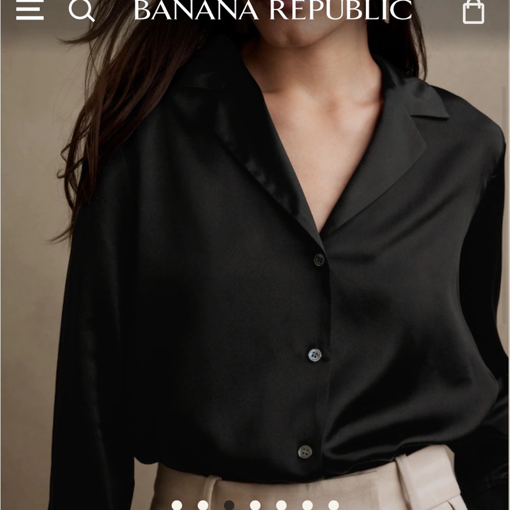 Banana Republic 100% silk shirt, size 0, black, new without tag, never wore